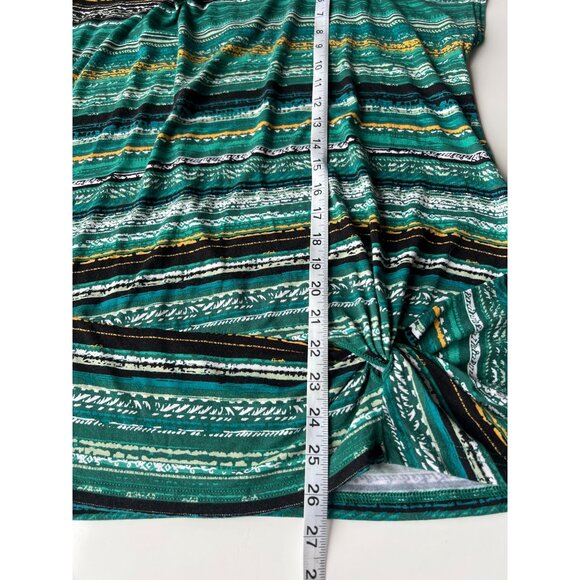 Striped Multicolor Short Sleeve Top Front Twist Detail Christopher & Banks - M - Picture 4 of 7